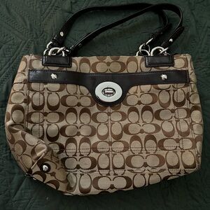 Coach Brown Signature Tote Bag